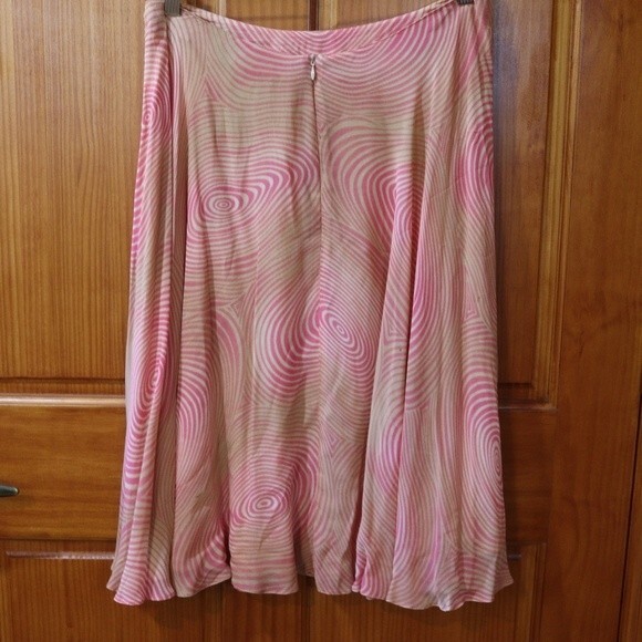 Rodier 90s Pink Wave Swirl Vintage 2-Piece Skirt & Top Set Euro 44 Med/Lg - Picture 3 of 16